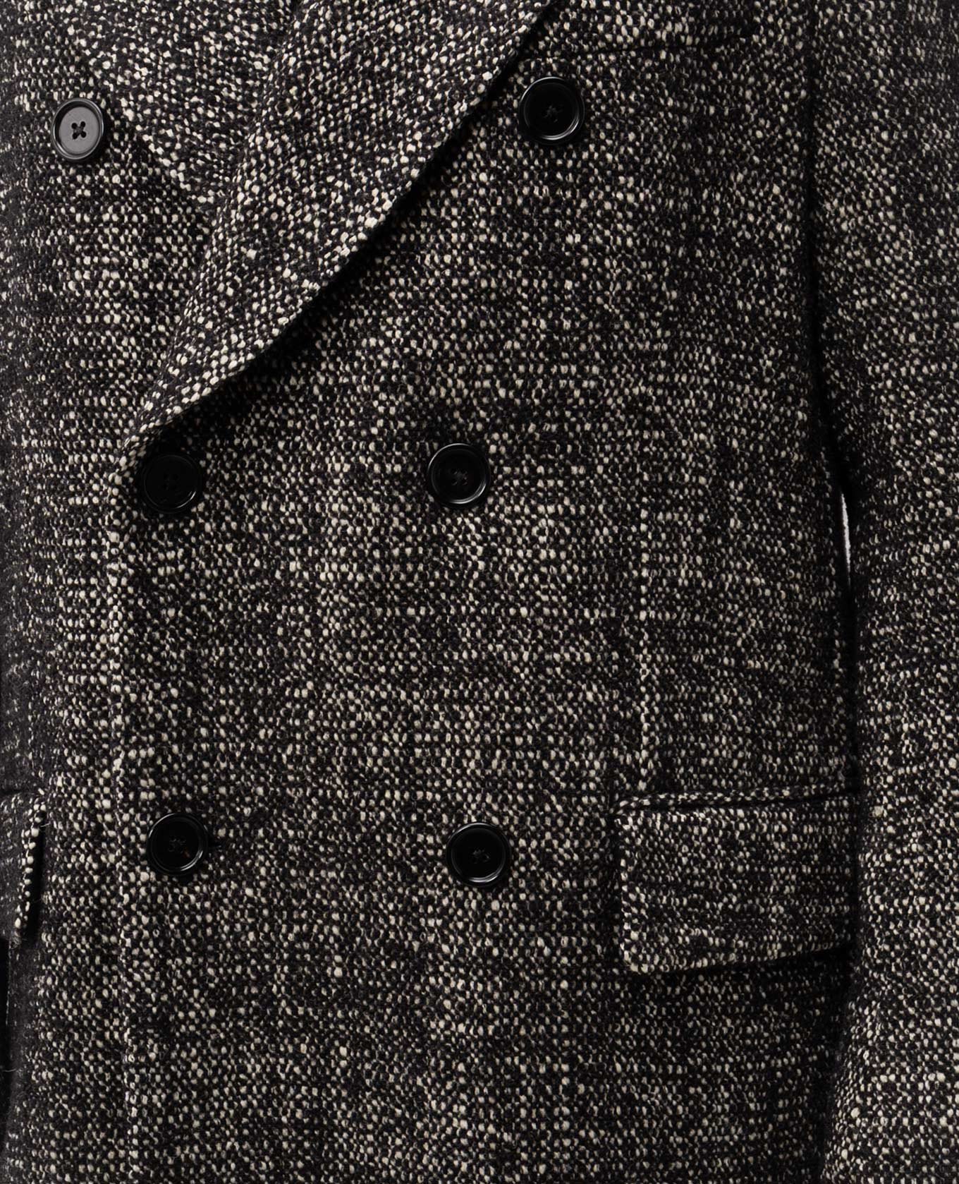 Black double-breasted coat with patterned wool Dolce&Gabbana 5