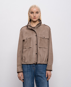 Brunello Cucinelli Brown suede jacket MPCAI7787