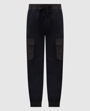 Dolce&Gabbana Blue cargo joggers with logo patch GP1Q0THUML9