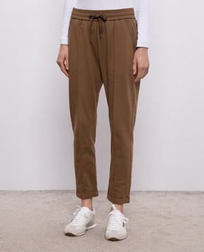 Brunello Cucinelli Brown track pants with lapels MP827FB799