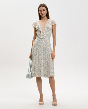 Ermanno Scervino White silk dress with floral print D482Q345APXWE