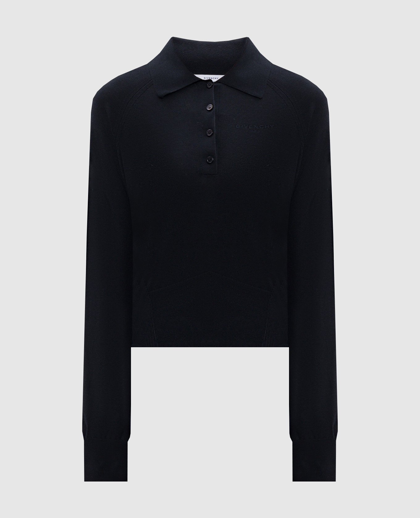 Blue silk polo shirt with logo embroidery