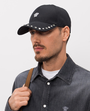 Versace Blue cap with applique 10201881A16924