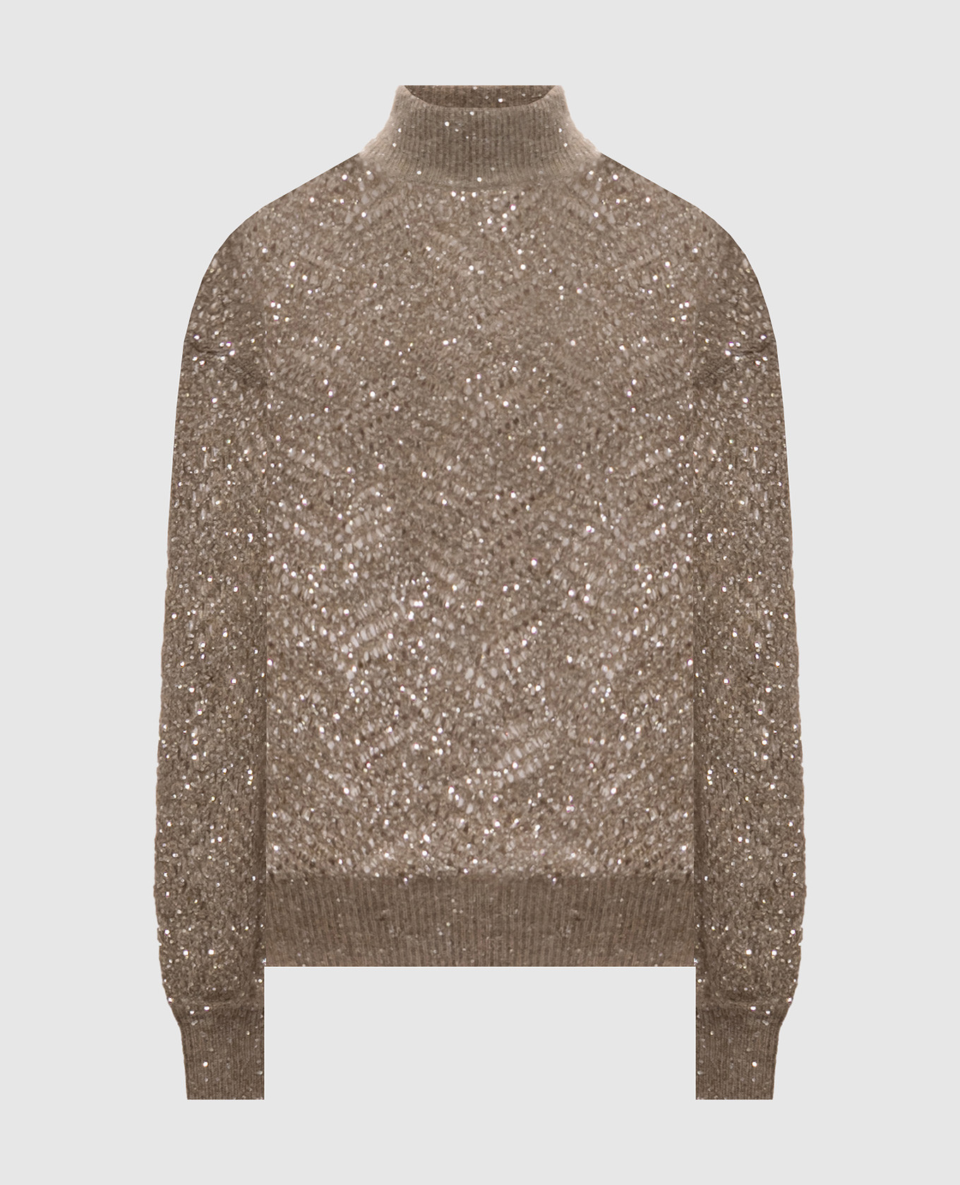 Brown openwork sweater
