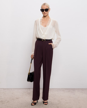 Twinset Ivory blouse with lace 262AP2282