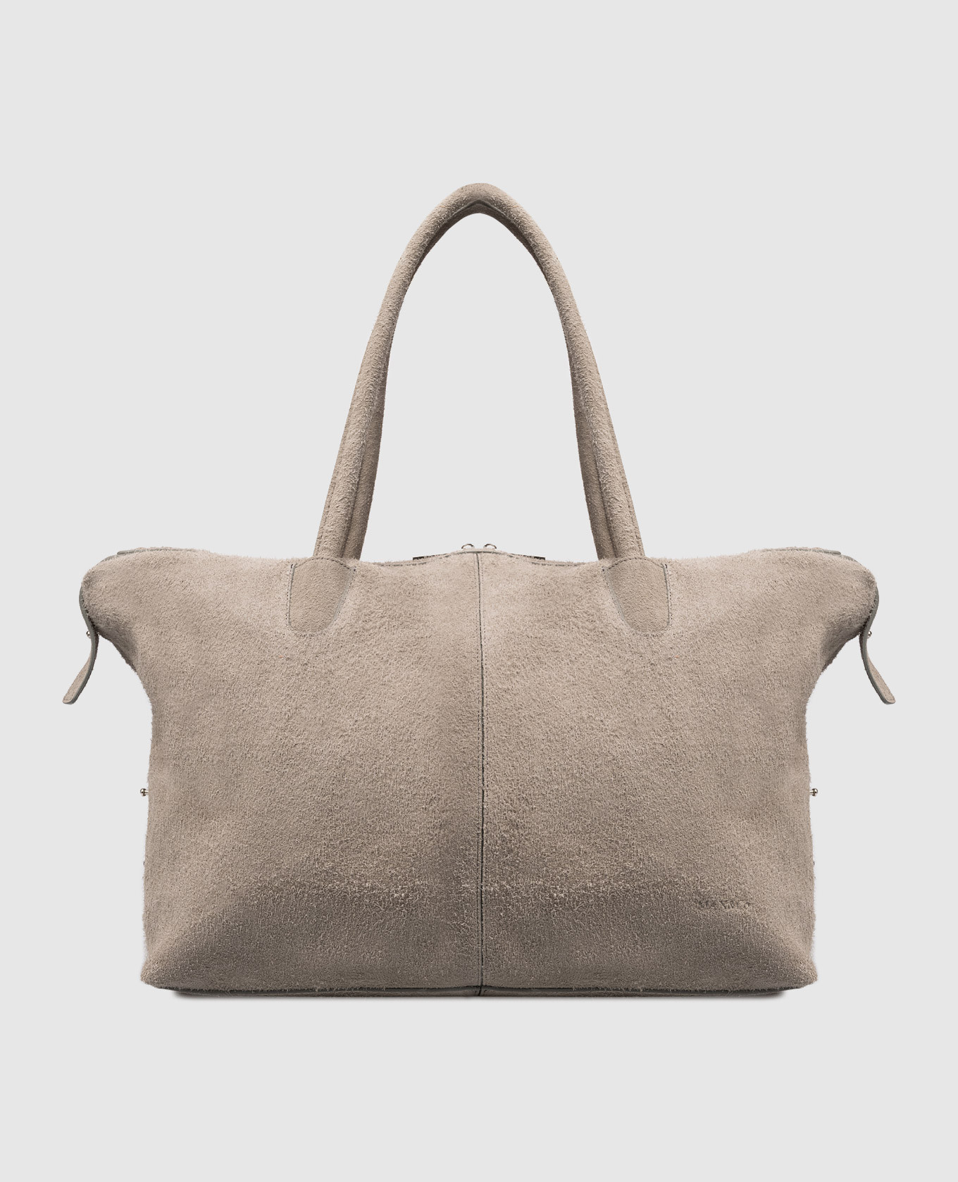 

Grey suede tote bag with logo Max & Co