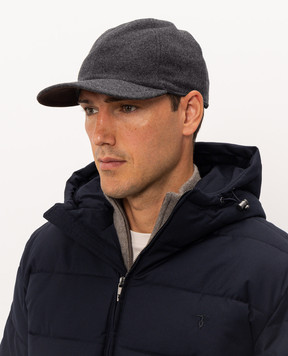 Doriani Cashmere Gray wool cap 191T125T125