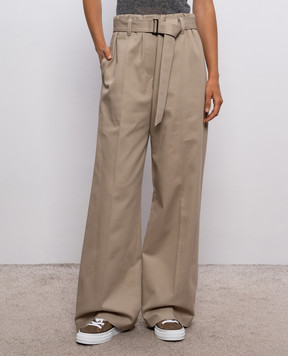 Brunello Cucinelli Beige pants with a monil chain MP141P9275