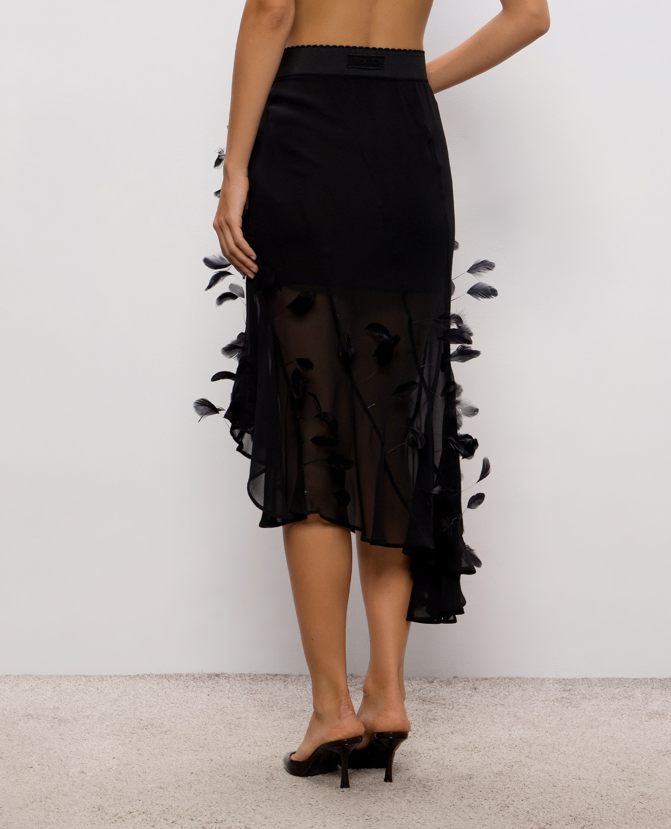 Black skirt with feathers The Attico 4