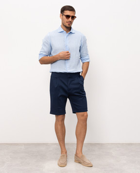 Pini Parma Blue shorts with lapels TRBERBL