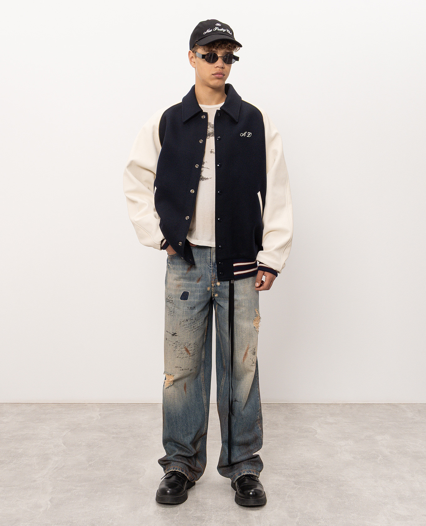Blue Sten combination jacket Ann Demeulemeester 2