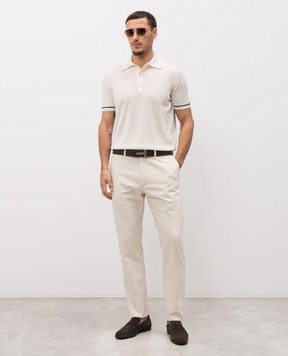 Tom Ford White cashmere and silk polo shirt KPS032YMK112