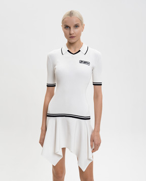 Off-White White ribbed logo mini polo dress 2HI12WS26KNI001