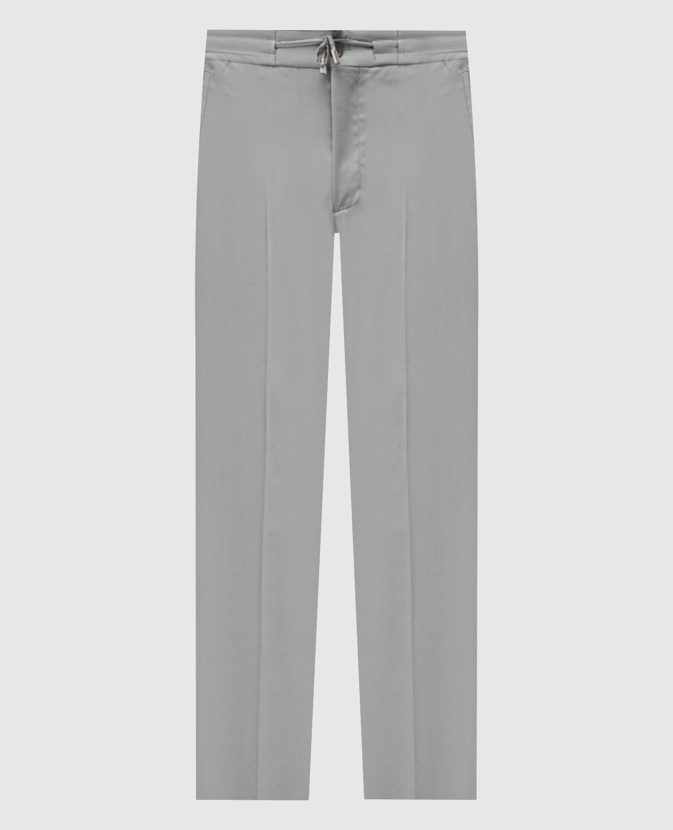 Green wool and silk pants