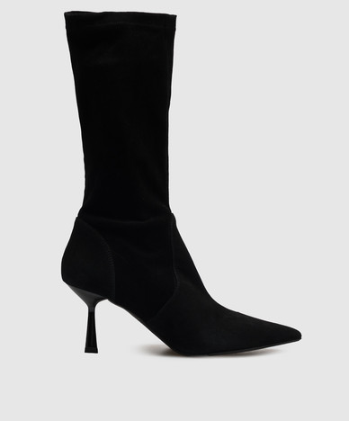 Schwarze Wildleder-Ankle-Boots ALLA