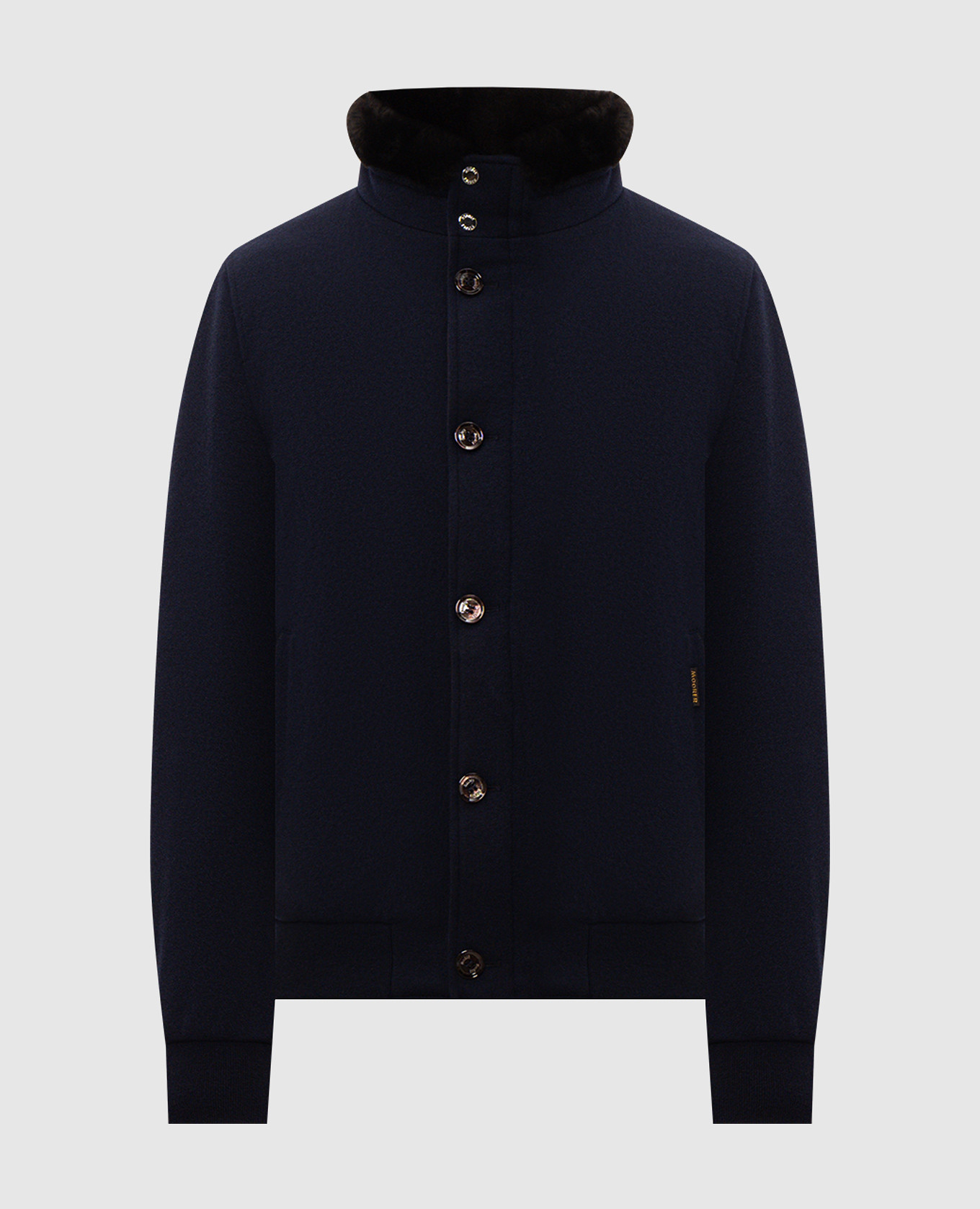 CLEROS blue wool and cashmere down jacket