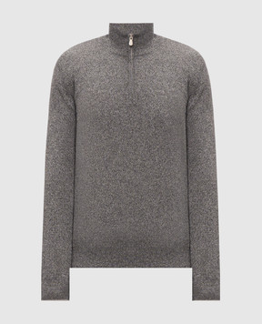 Brunello Cucinelli Gray cashmere jumper with zipper MQS00124