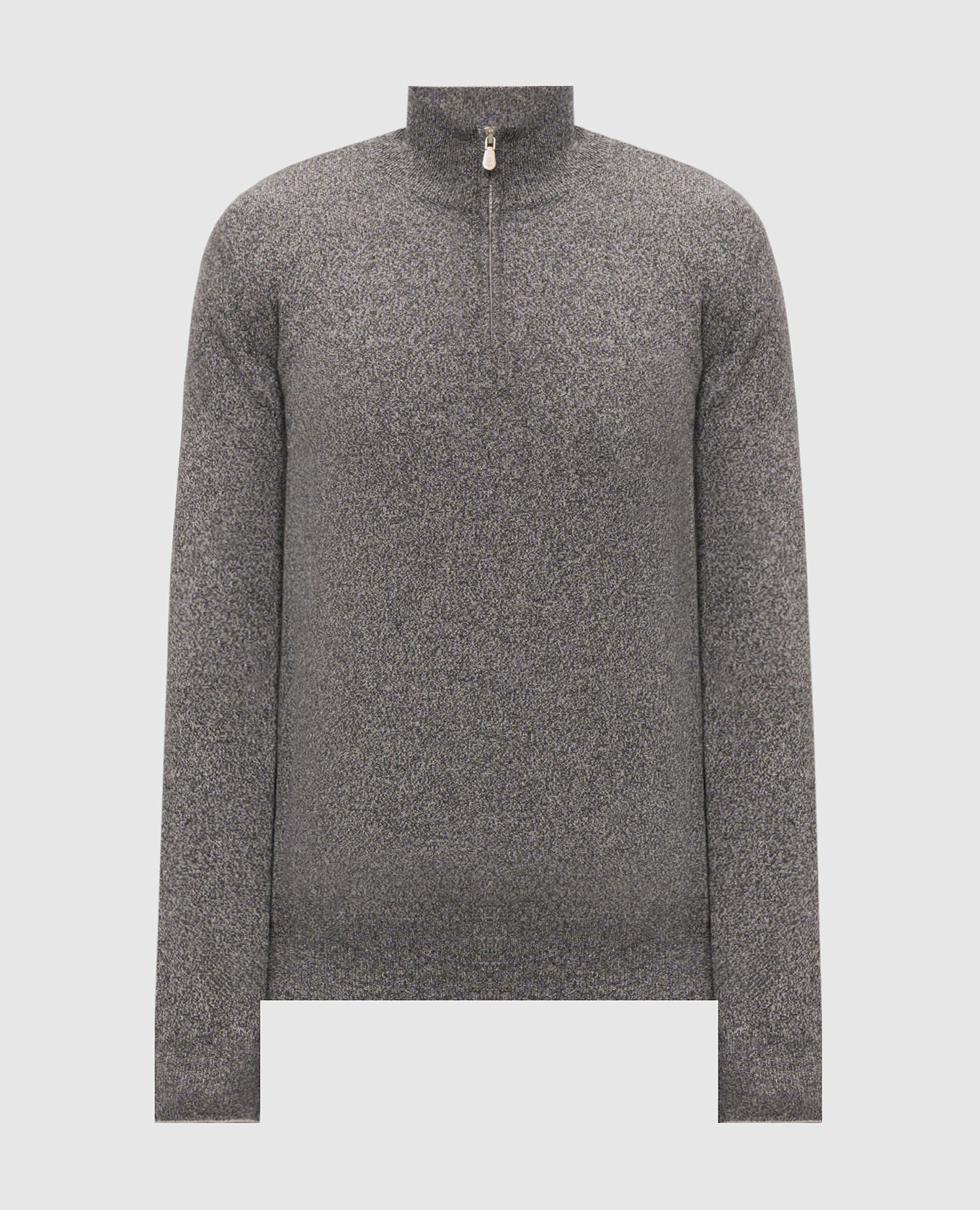 Gray cashmere jumper with zipper