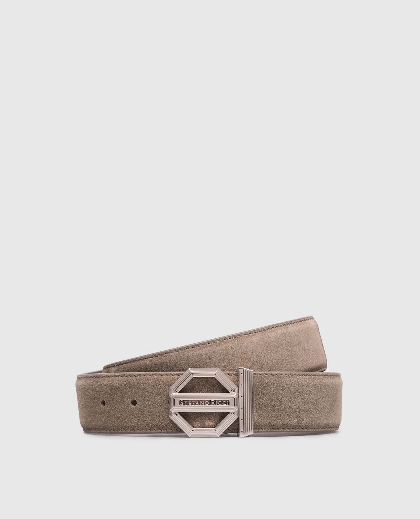 Beige suede belt