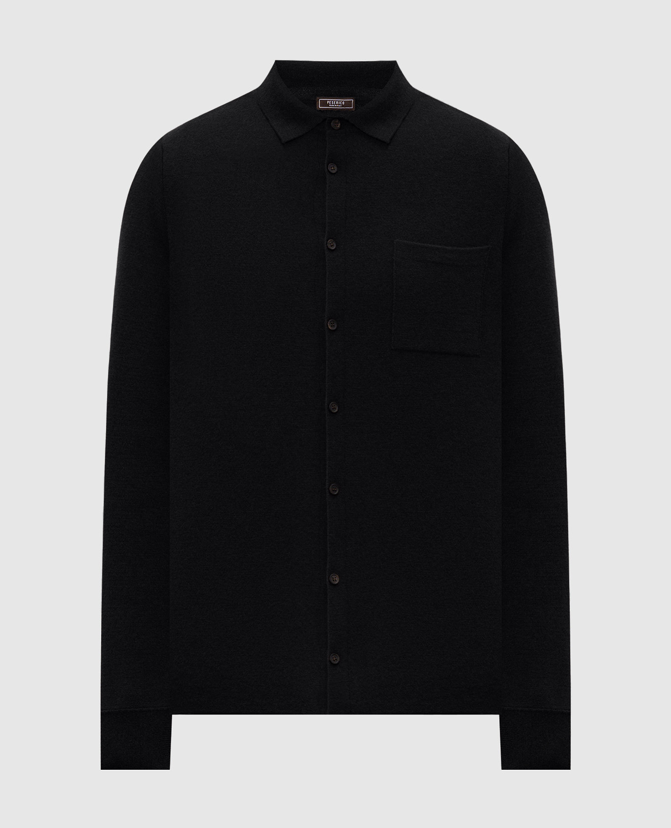 Black wool and cashmere shirt