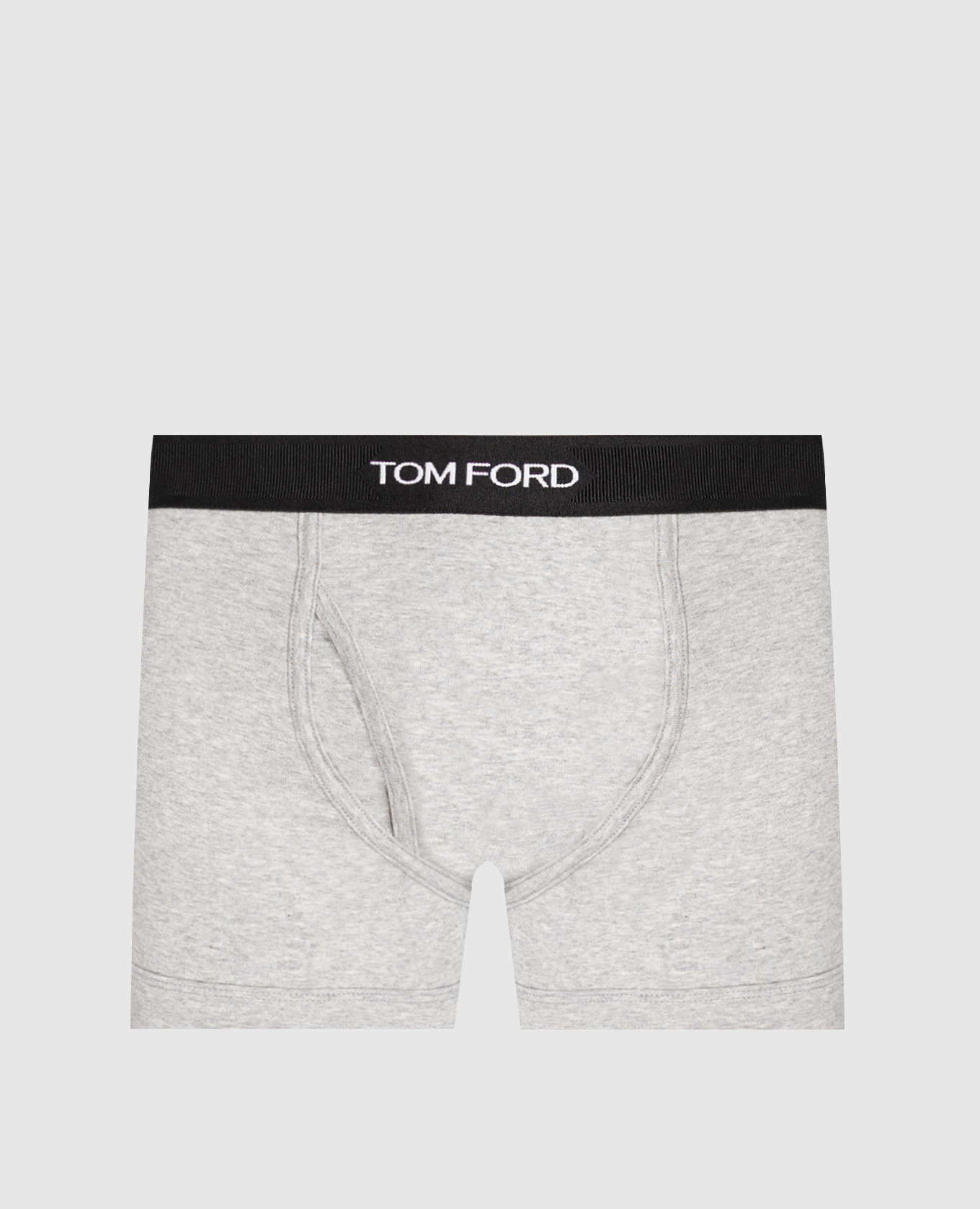 Grey melange briefs with logo pattern