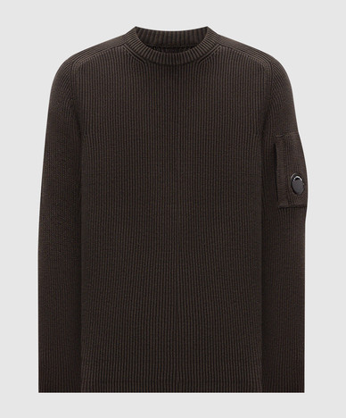 Khaki jumper with logo patch