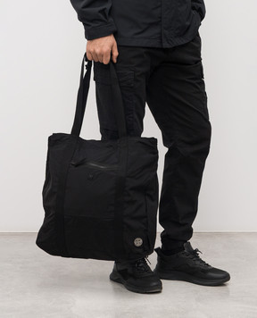 Stone Island Black tote bag with logo L1S159200012S0251