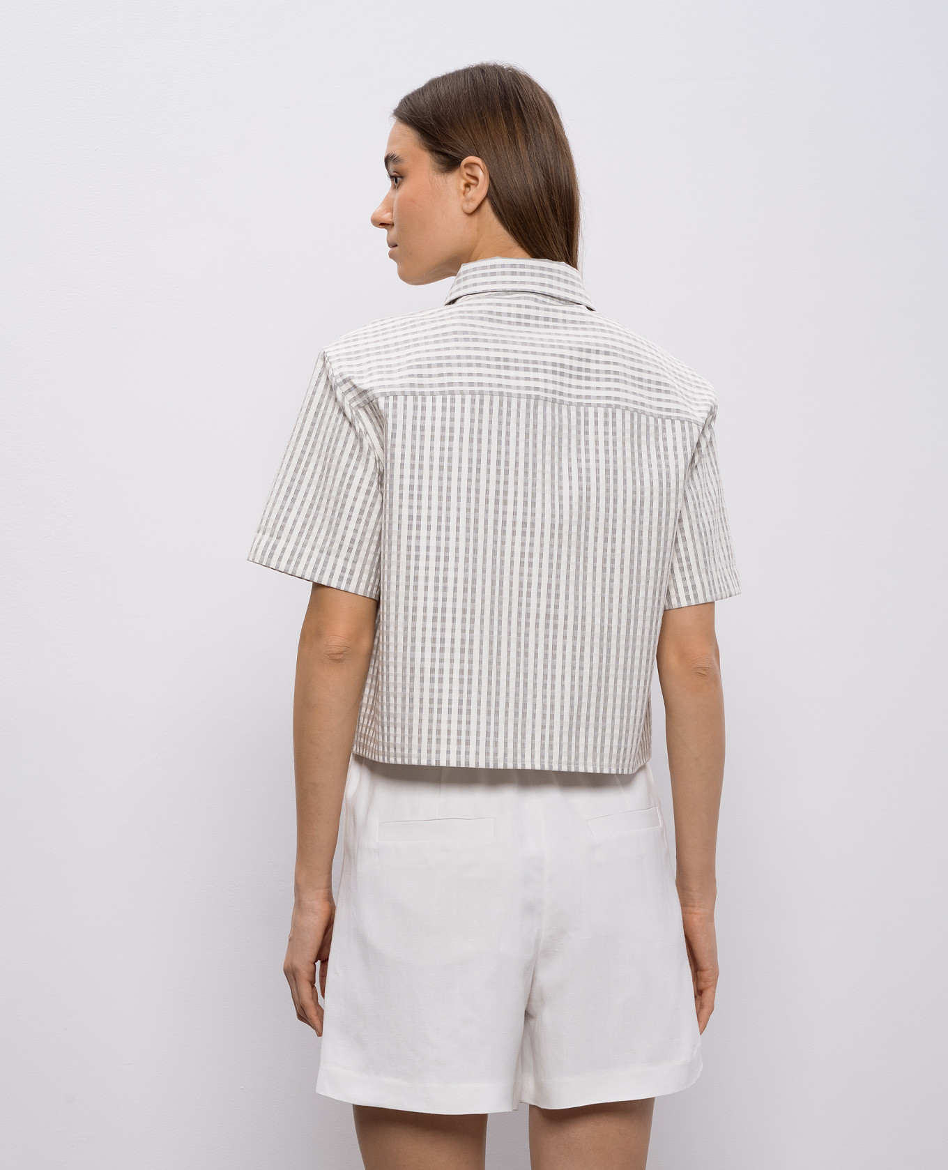 

White shirt with checked silk Agnona