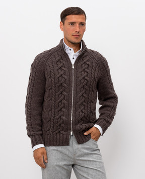 Brunello Cucinelli Brown cashmere cardigan MA2301506
