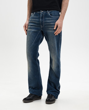 Off-White Diag print distressed blue jeans 44XYA195S26D002
