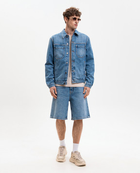 Off-White Blue denim shorts with Half Arrow logo 44XYC028S26D001