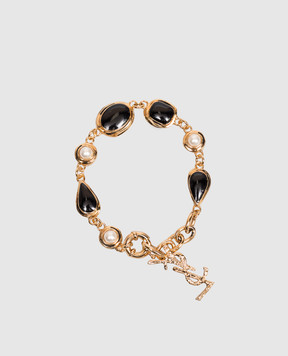Saint Laurent Gold bracelet with cabochons A002H8Y15E2