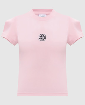 Vetements Pink top with logo print WE76TR532P