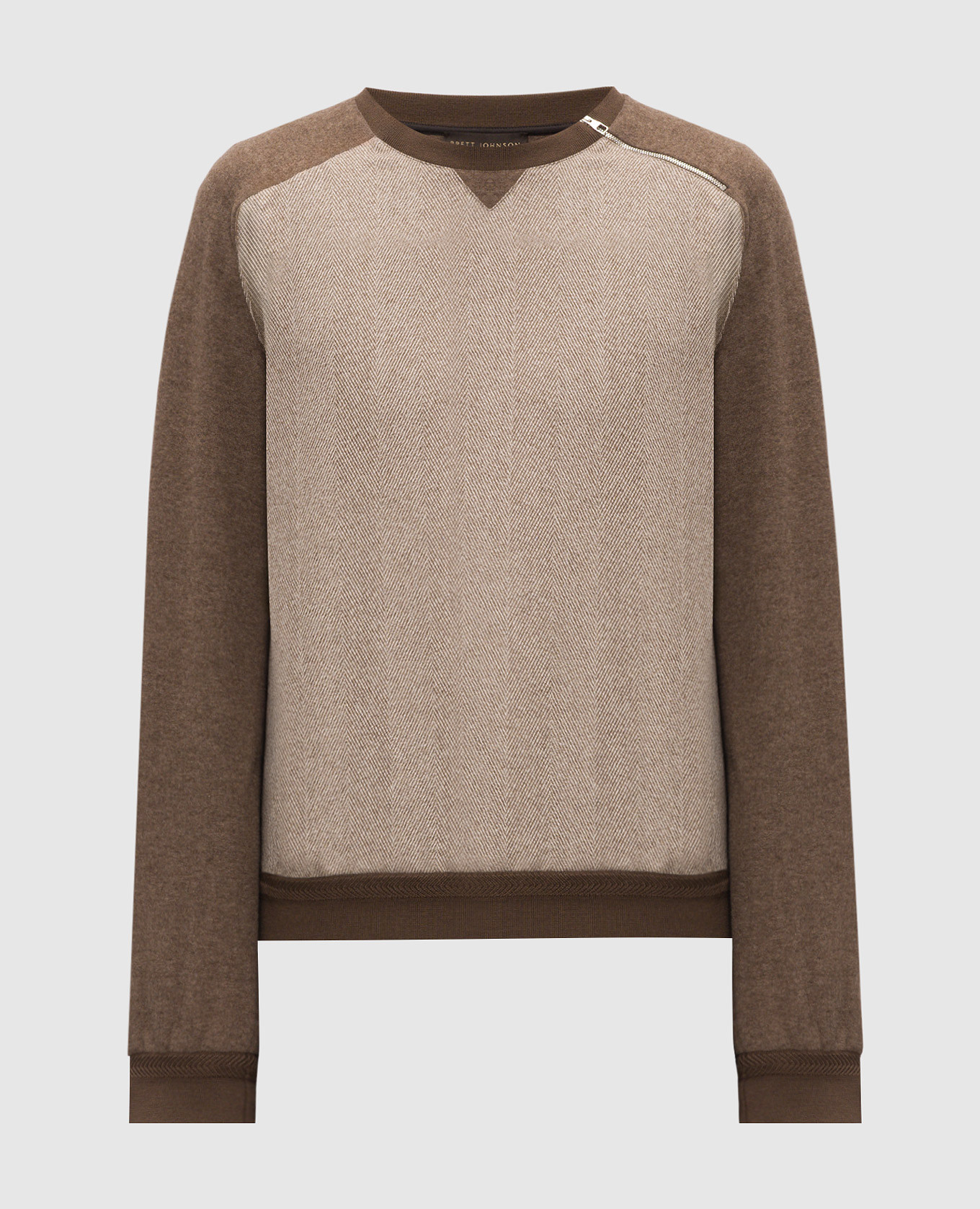Brown cashmere sweatshirt with a pattern