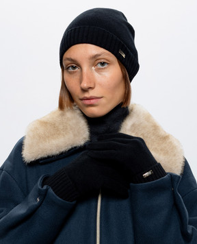 Herno Black cashmere hat BER00085D71047