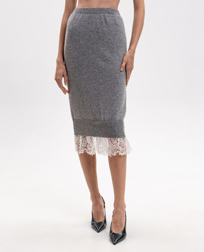Ermanno Scervino Gray cashmere skirt D492O308APPYU