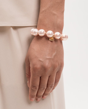 Dolman Bijoux Pink elastic bracelet with logo 33785