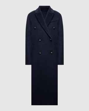 Brunello Cucinelli Navy double-breasted cashmere coat MD5039998