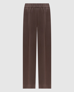 Moncler Brown pants with logo patch L20938H0000289A66