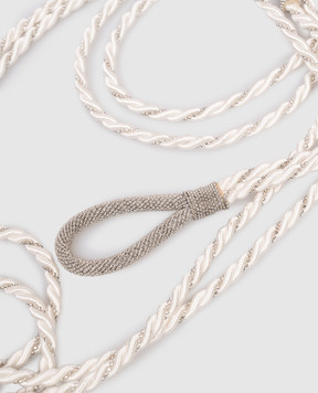 Peserico White belt with monil chain S32604C0CC811