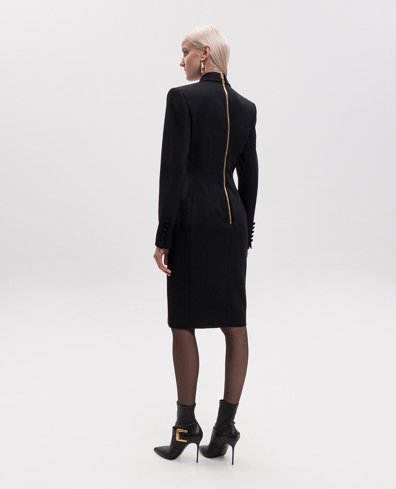 Black wool jacket dress Balmain 3