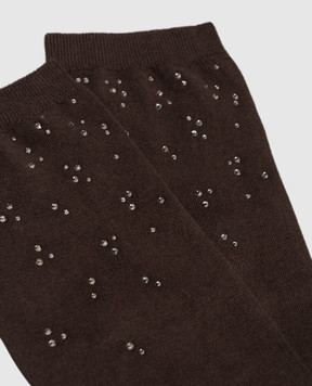 Peserico Brown socks with crystals A41071C0RCC793