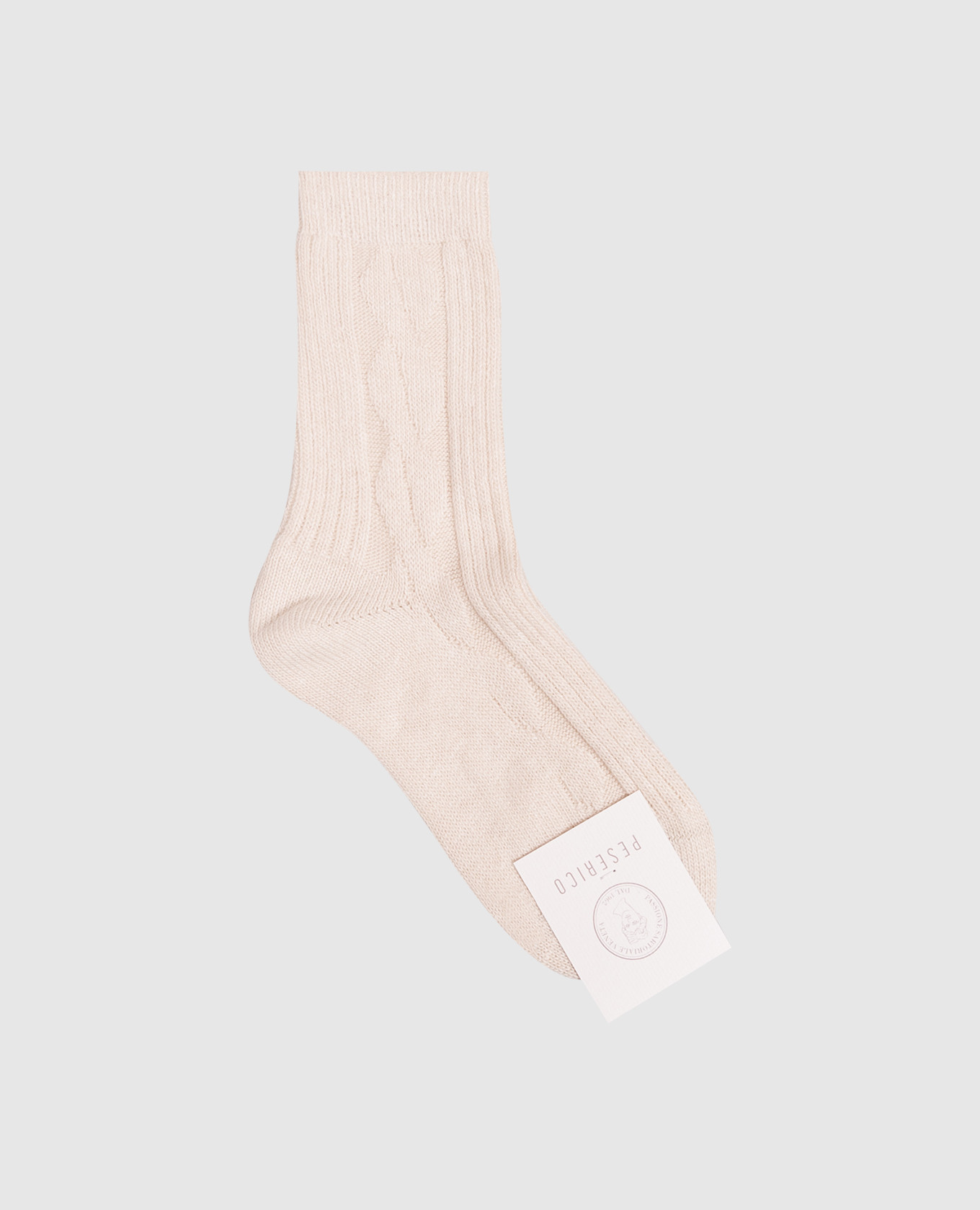 Beige socks with wool and cashmere