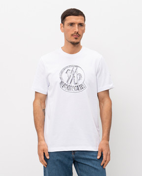 Moncler White T-shirt with embroidered logo L10918C0003589AUG