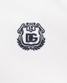 Dolce&Gabbana Children's white shirt with monogram embroidery L43S23G7P6F