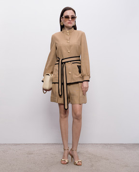 Valentino Brown jacket with linen 8B3CJ3T69EK