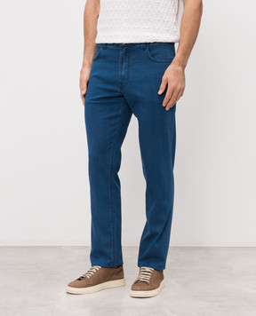 Stefano Ricci Blue jeans with branded patch MFT61B1180TR104L