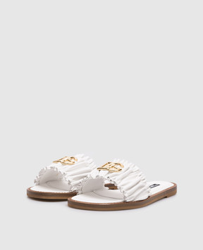 Dolce&Gabbana Children's white leather flip-flops D11373A18503738