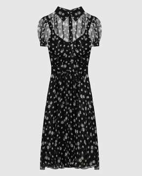 Dolce&Gabbana Black printed silk dress F665HTIS12Q
