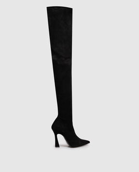 Stuart Weitzman Black suede ULTRAVINNIE over-the-knee boots SM574